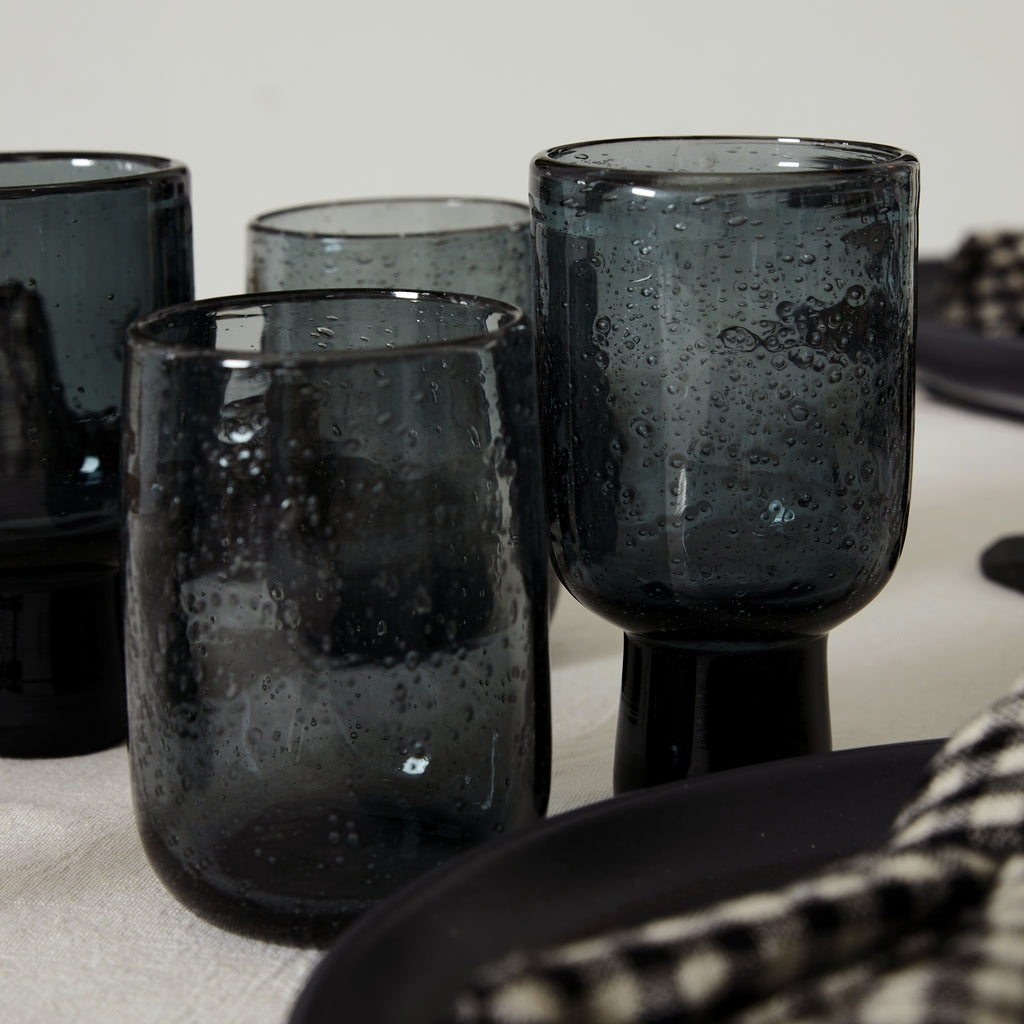 Verres à bulles gris