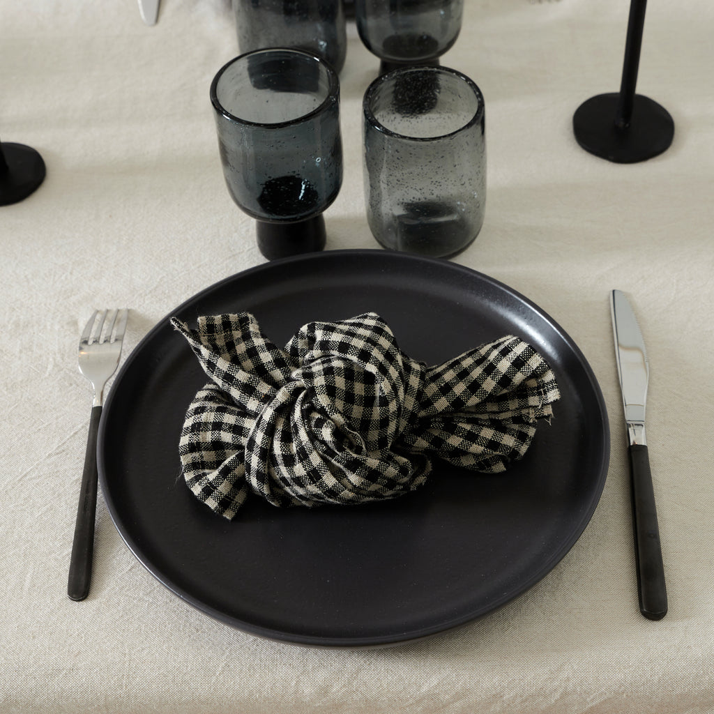 Serviettes / sets de table - Vichy noir