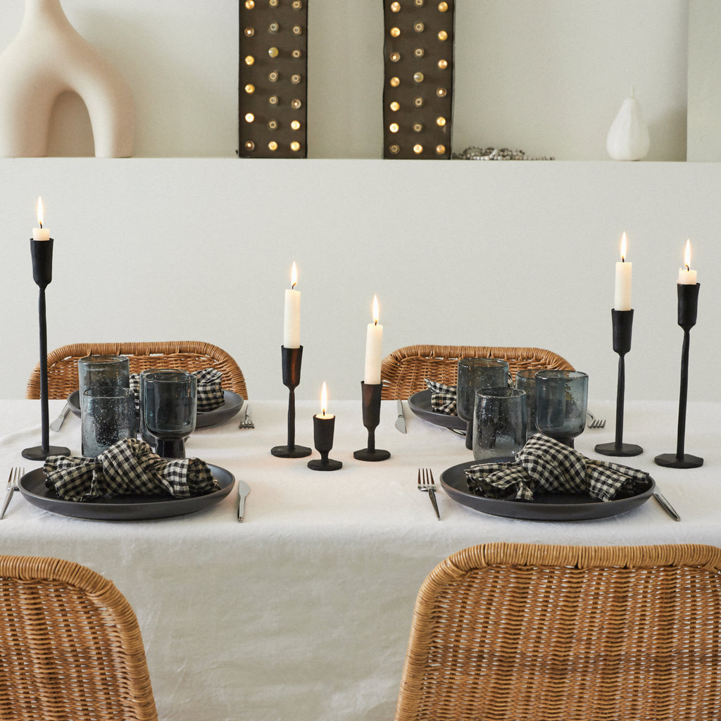 Serviettes / sets de table - Vichy noir