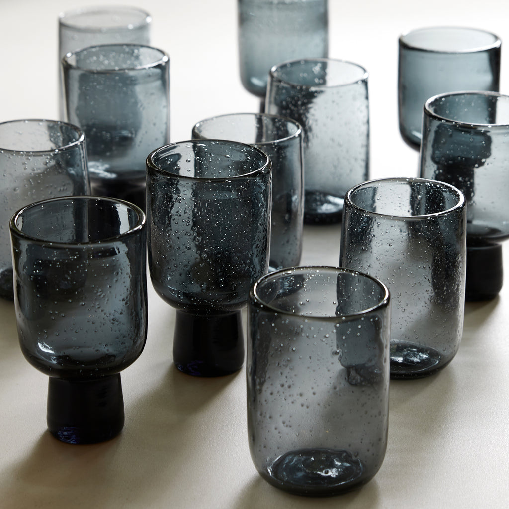 Verres à bulles gris