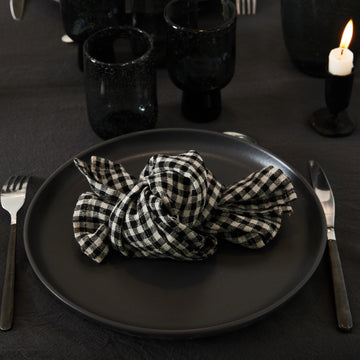 Serviettes / sets de table - Vichy noir