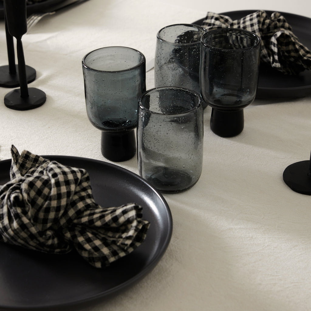 Verres à bulles gris