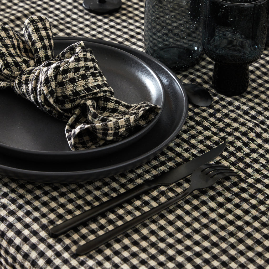 Serviettes / sets de table - Vichy noir