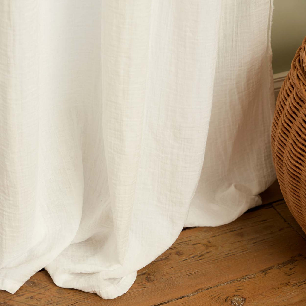 Rideau en voile de coton Blanc