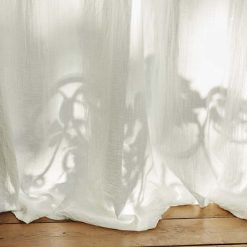 Rideau en voile de coton Blanc