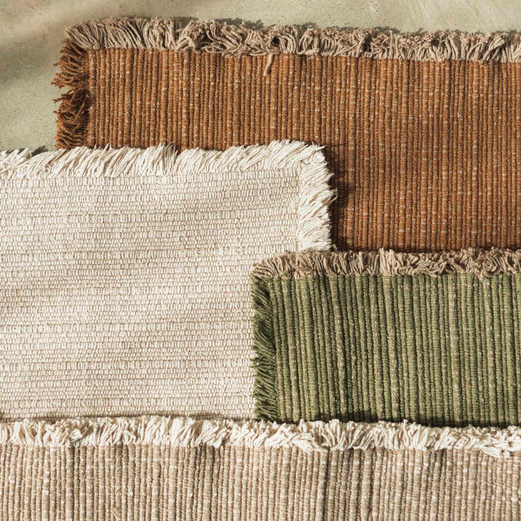 Tapis en coton Beige ou Terracotta