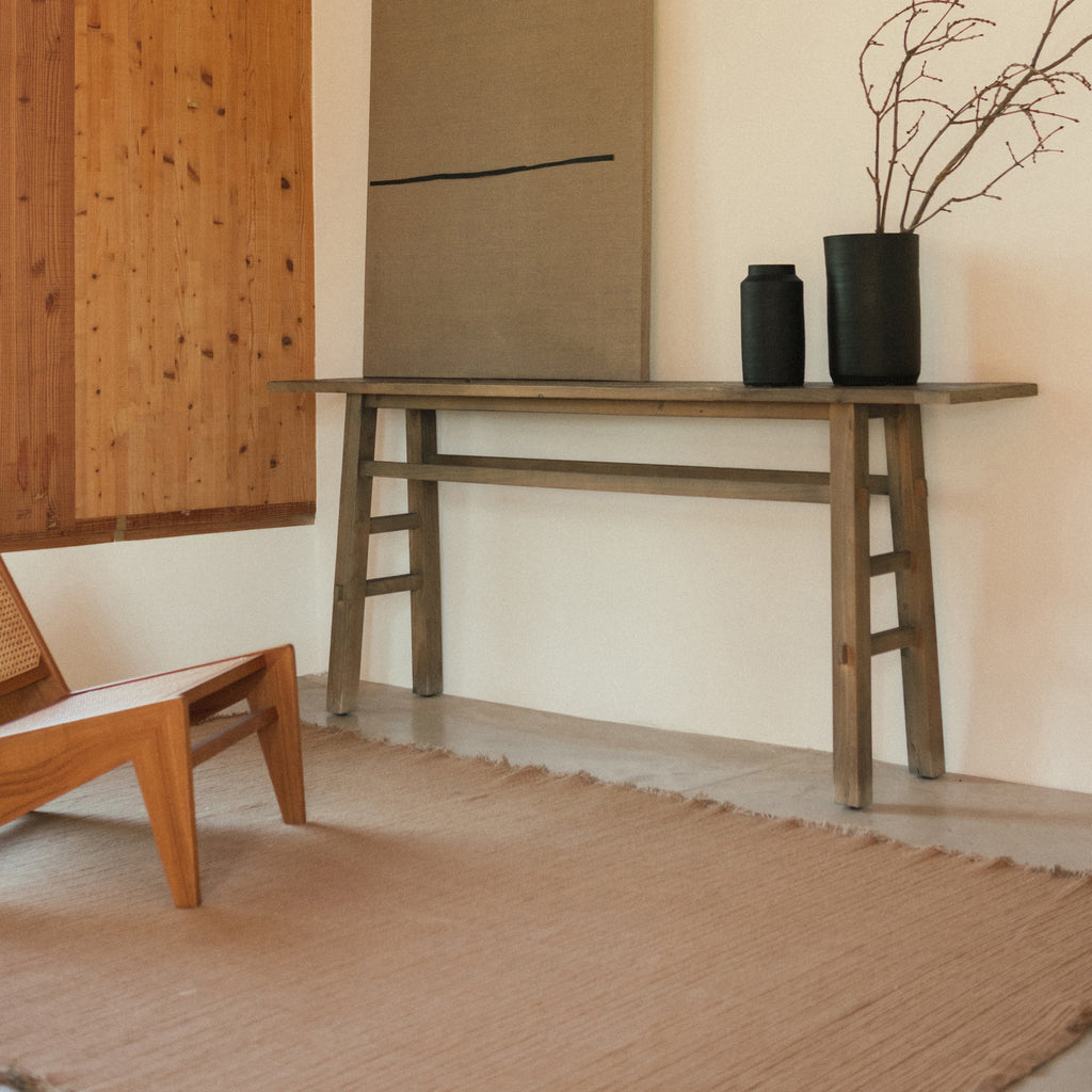 Tapis en coton Beige ou Terracotta