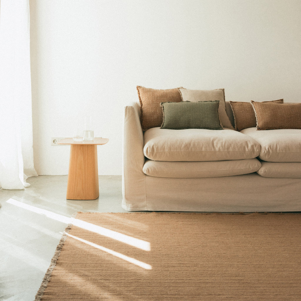 Tapis en coton Beige ou Terracotta