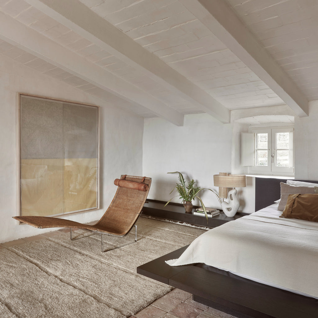 Grand tapis laine frange