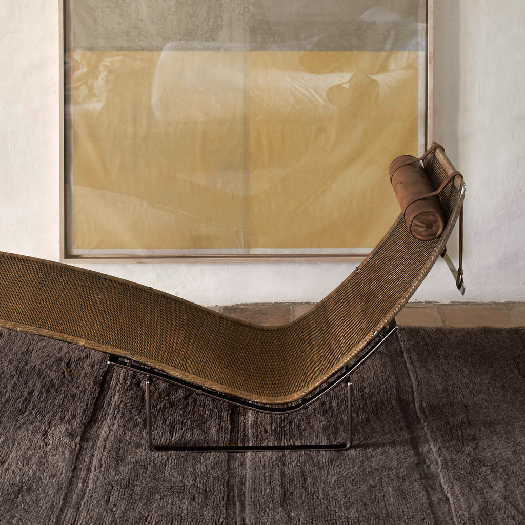 Tapis laine frange Marron