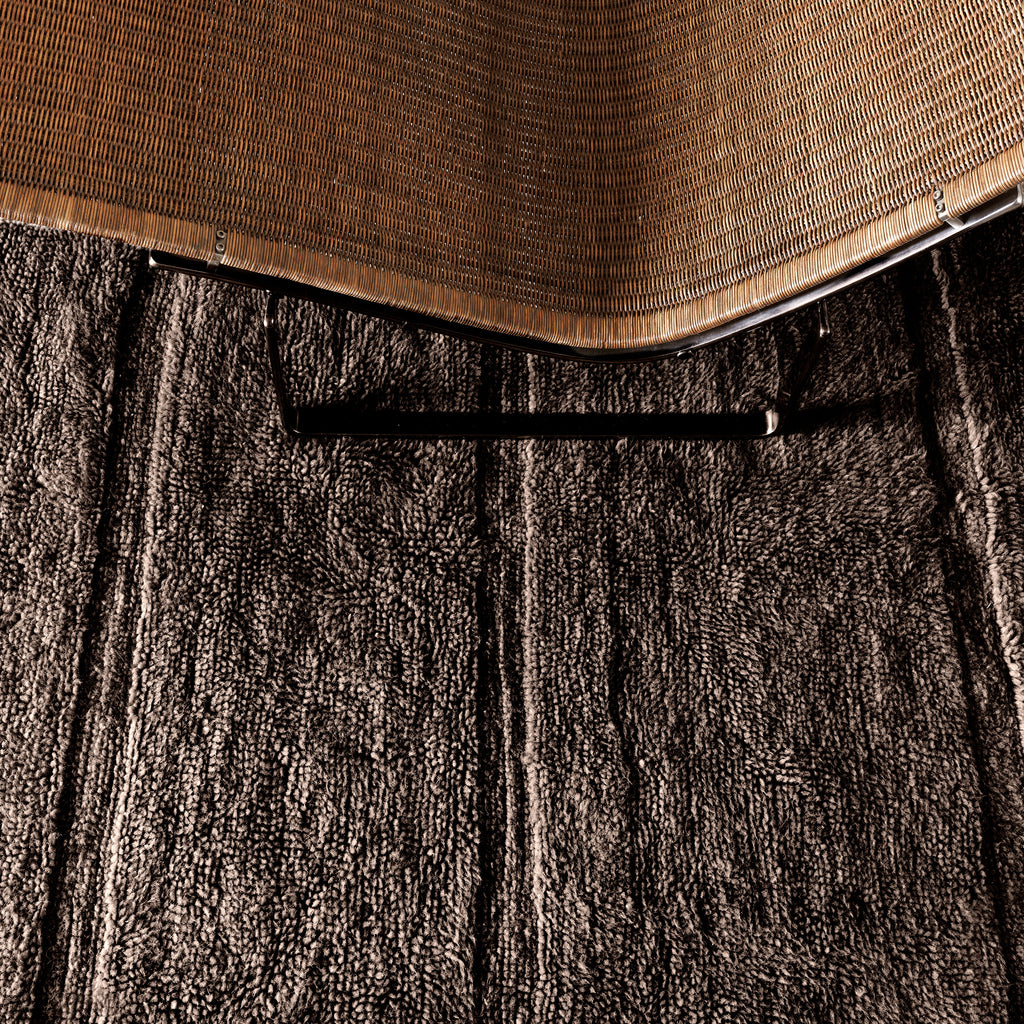 Tapis laine frange Marron