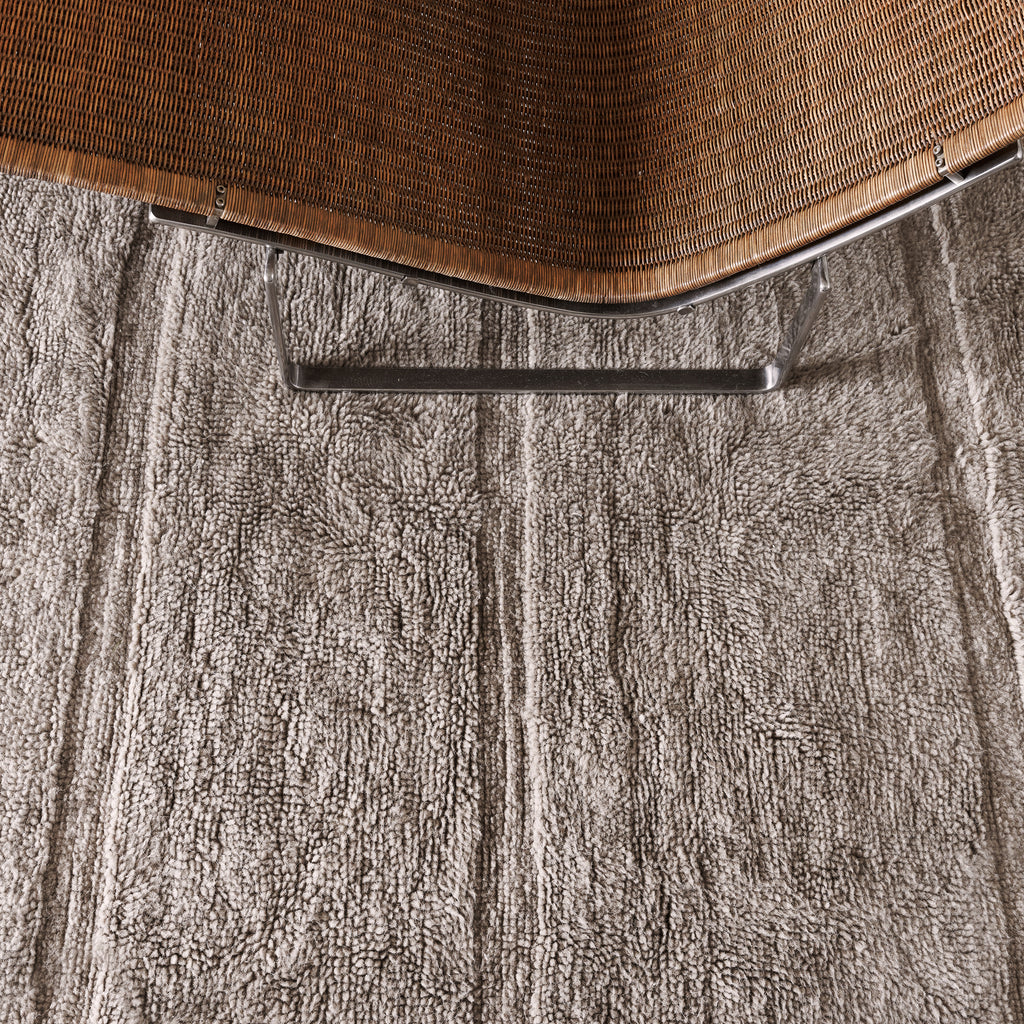 Tapis laine frange Gris