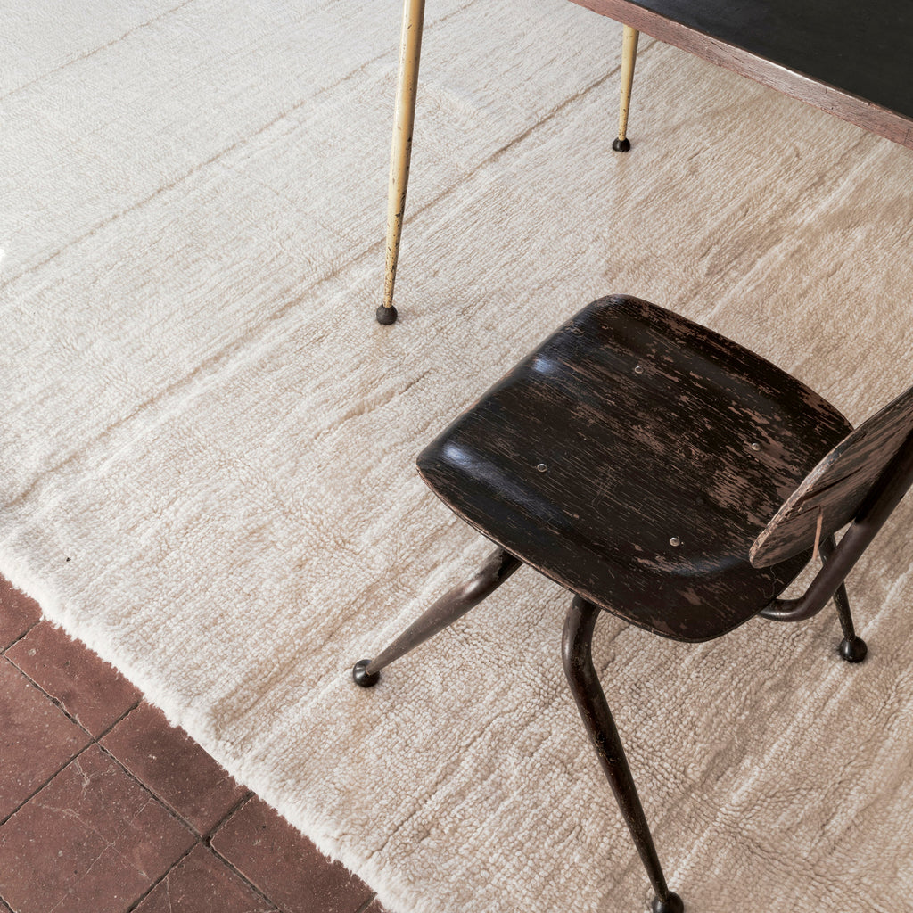 Grand tapis laine frange