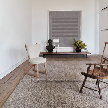 Tapis en laine Ligne Gris/ Beige