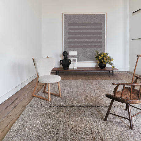Grand Tapis en laine Ligne Gris