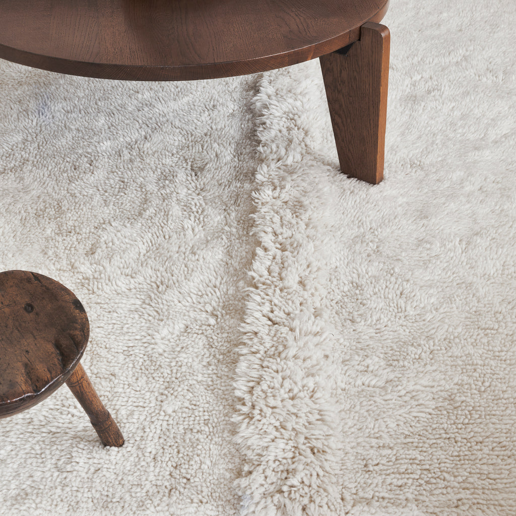 Tapis en laine Ligne crème