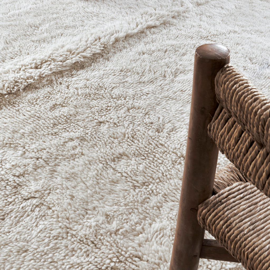 Tapis en laine Ligne crème