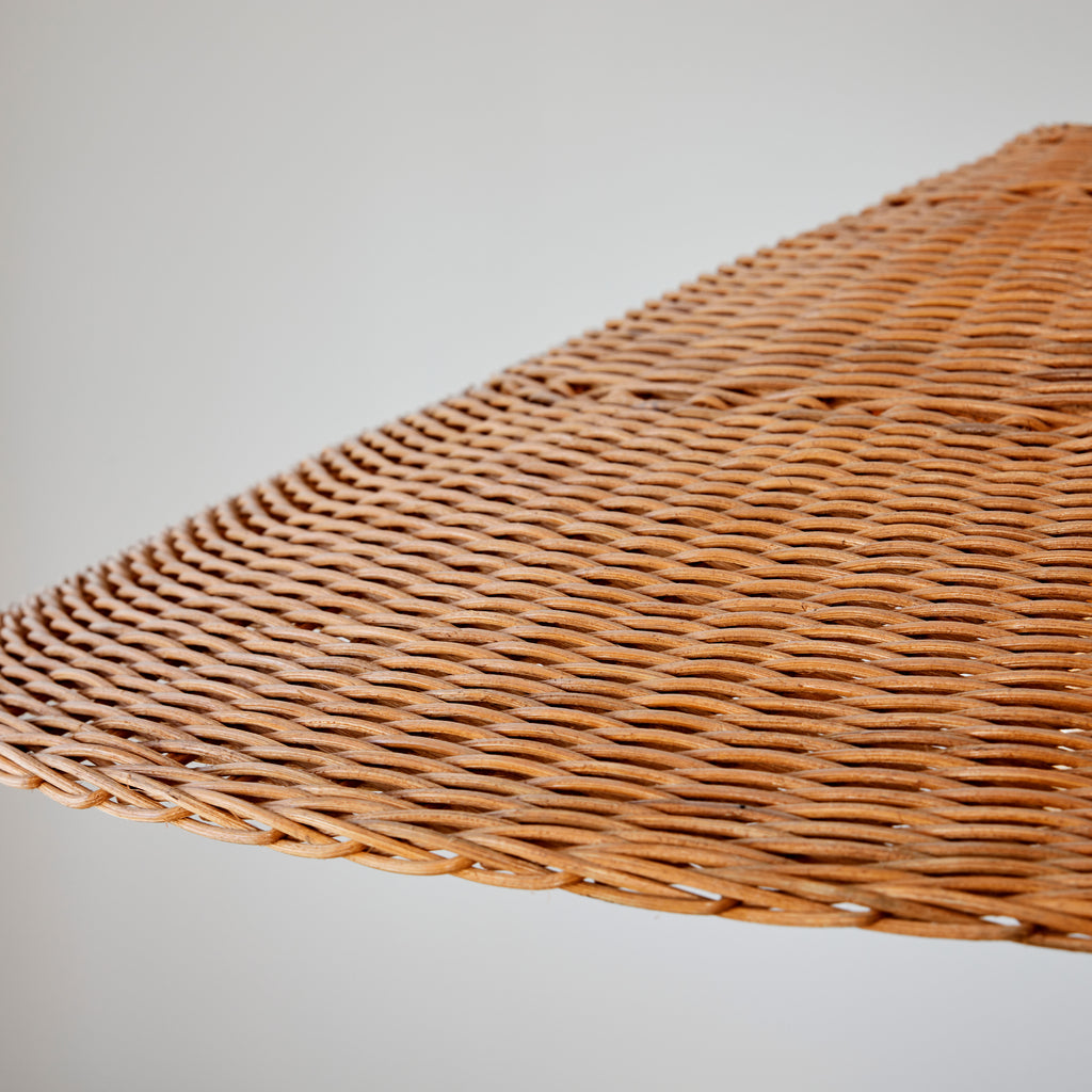 Abat-jour conique en rotin