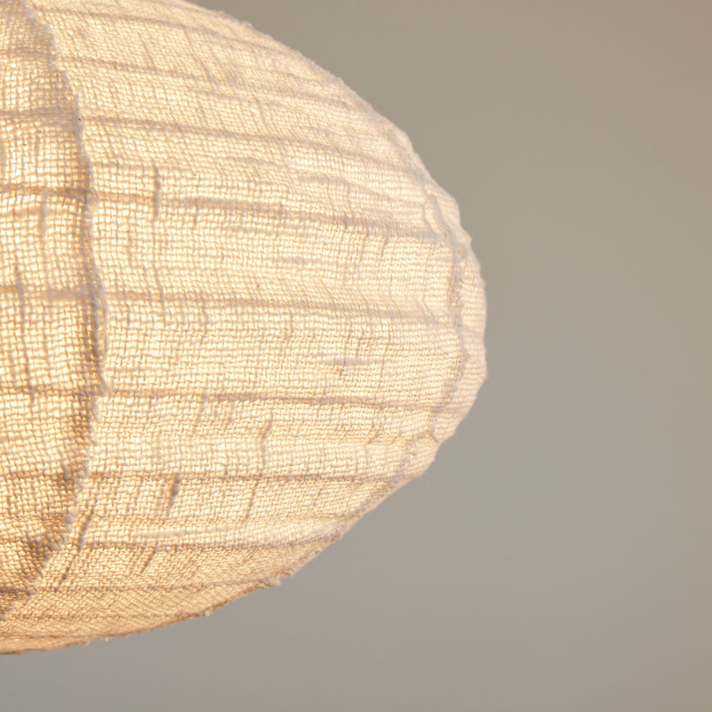 Abat-jour tissu blanc Ovale