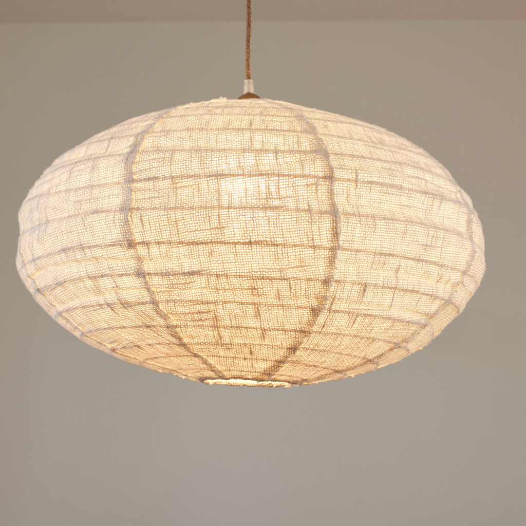 Abat-jour tissu blanc Ovale