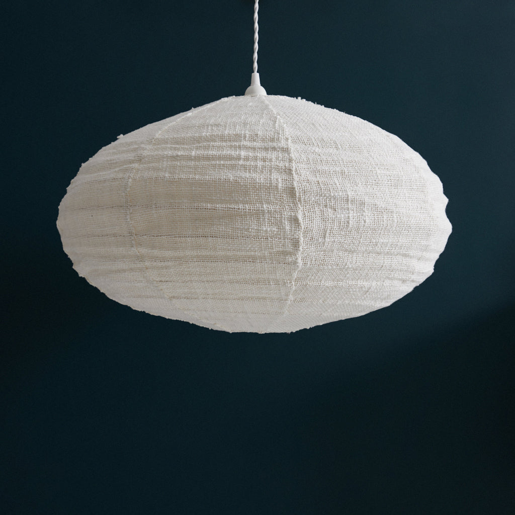 Abat-jour tissu blanc Ovale