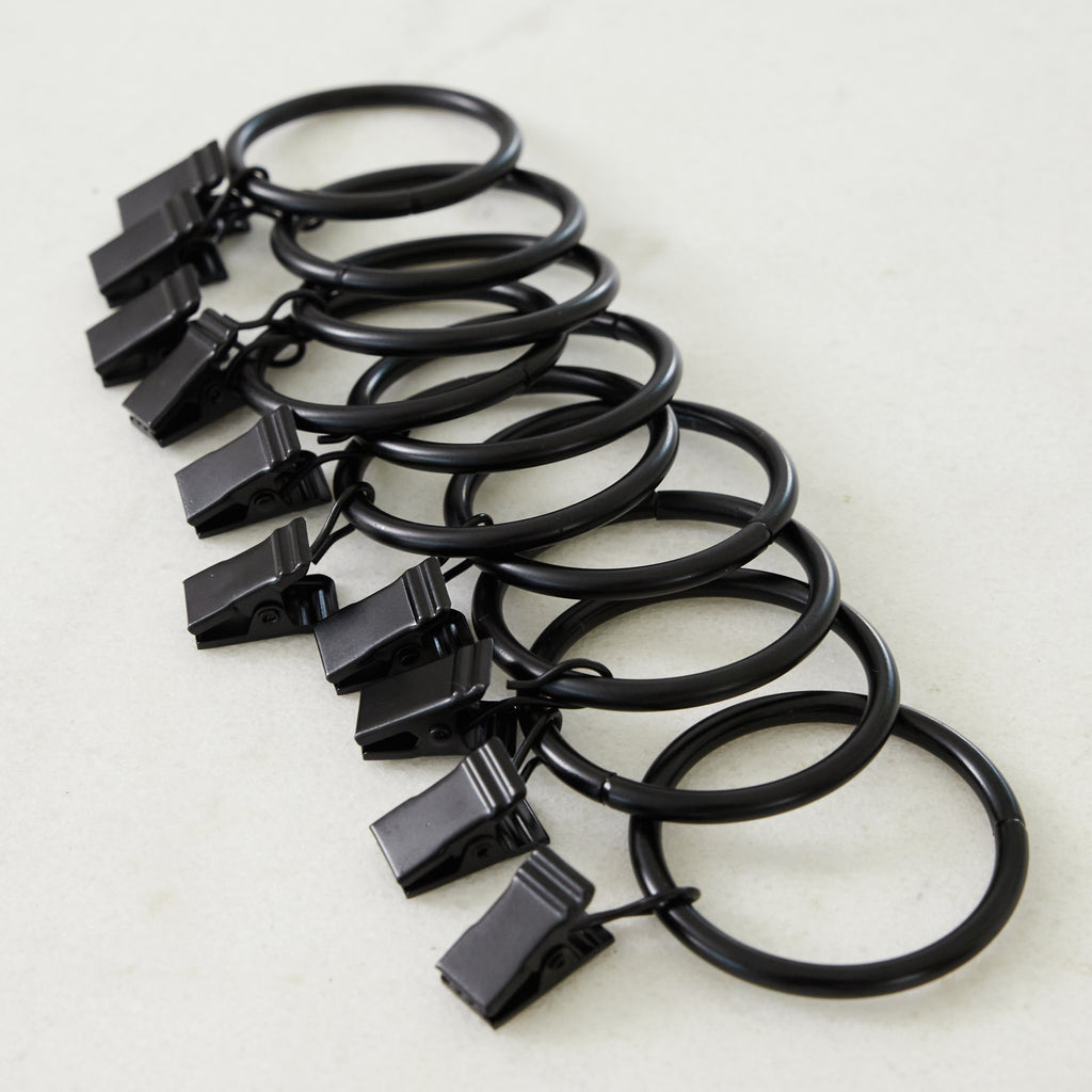 Lot de 10 anneaux en métal noir