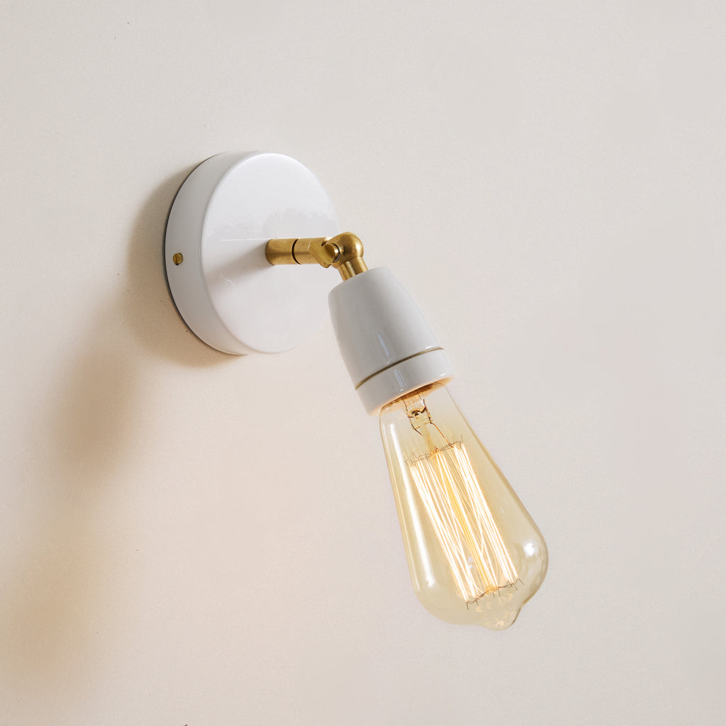 Applique articulée en porcelaine blanche