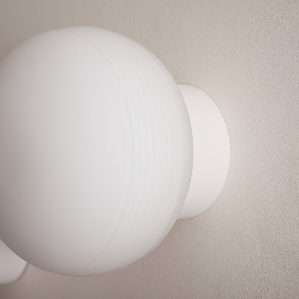 Applique globe strié crème