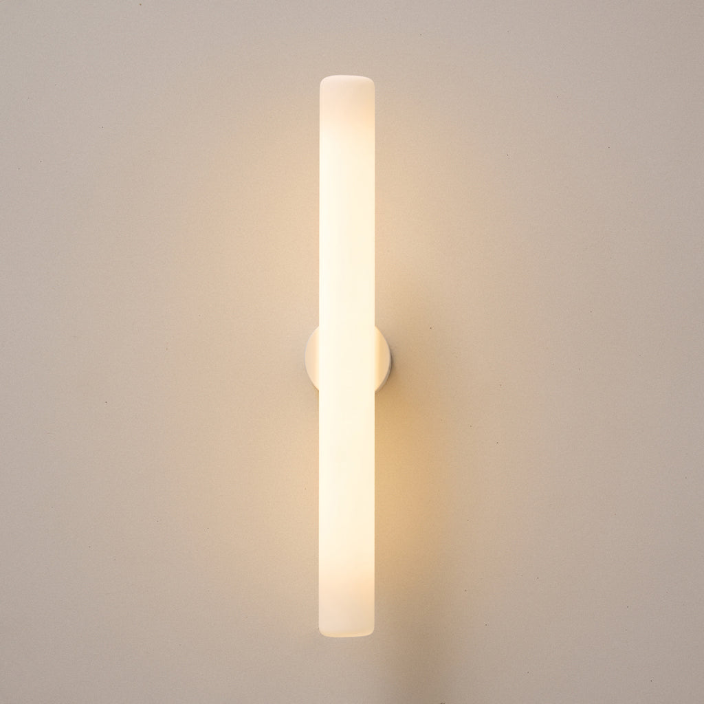 Applique tubulaire verre opale