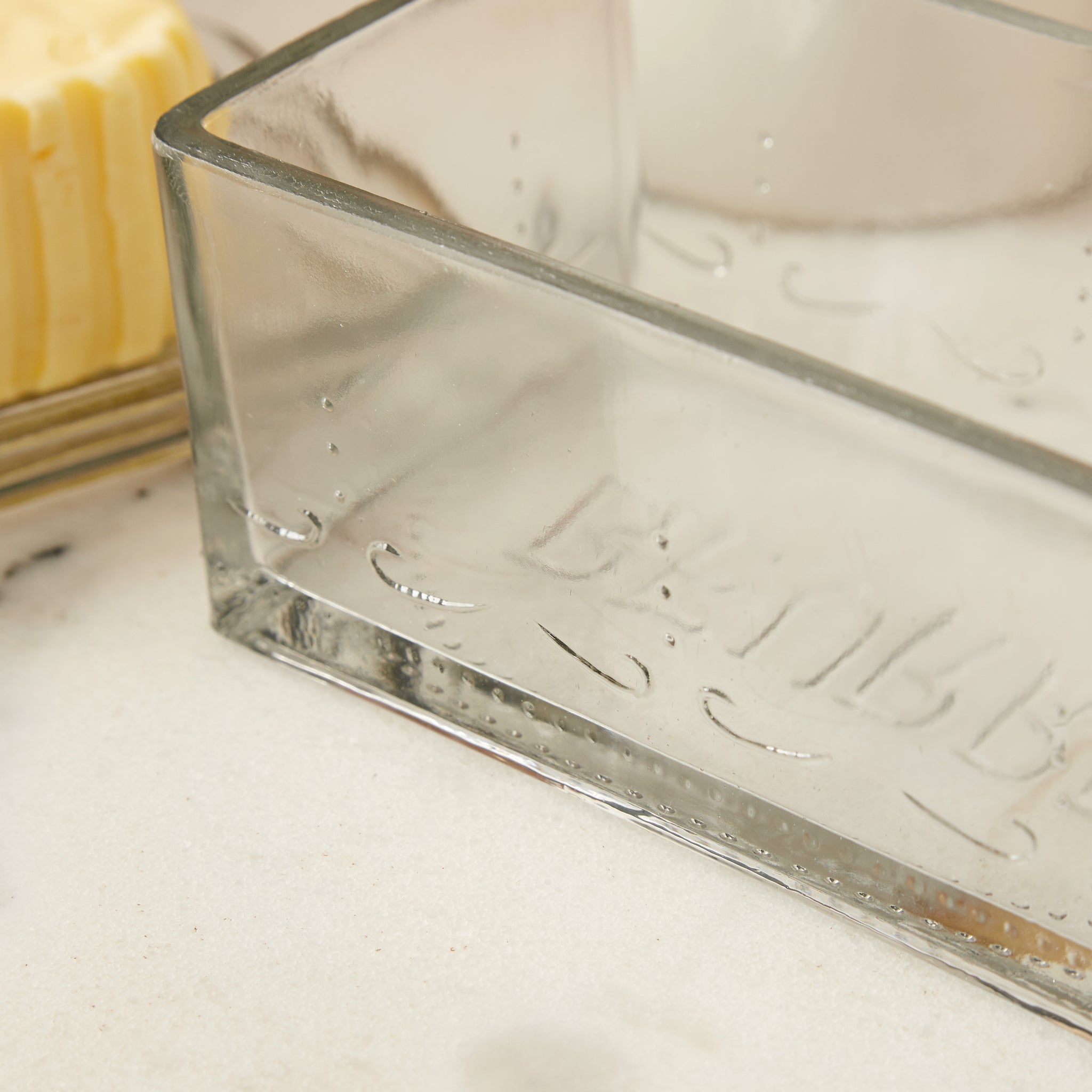 Beurrier en Verre Acacia 19cm Naturel