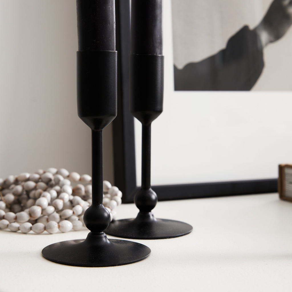 Bougeoir boule noir