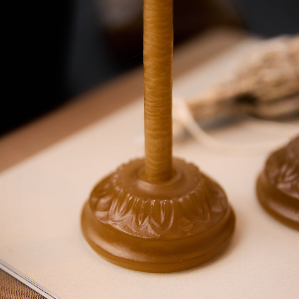 Lot de 2 bougeoirs en cire