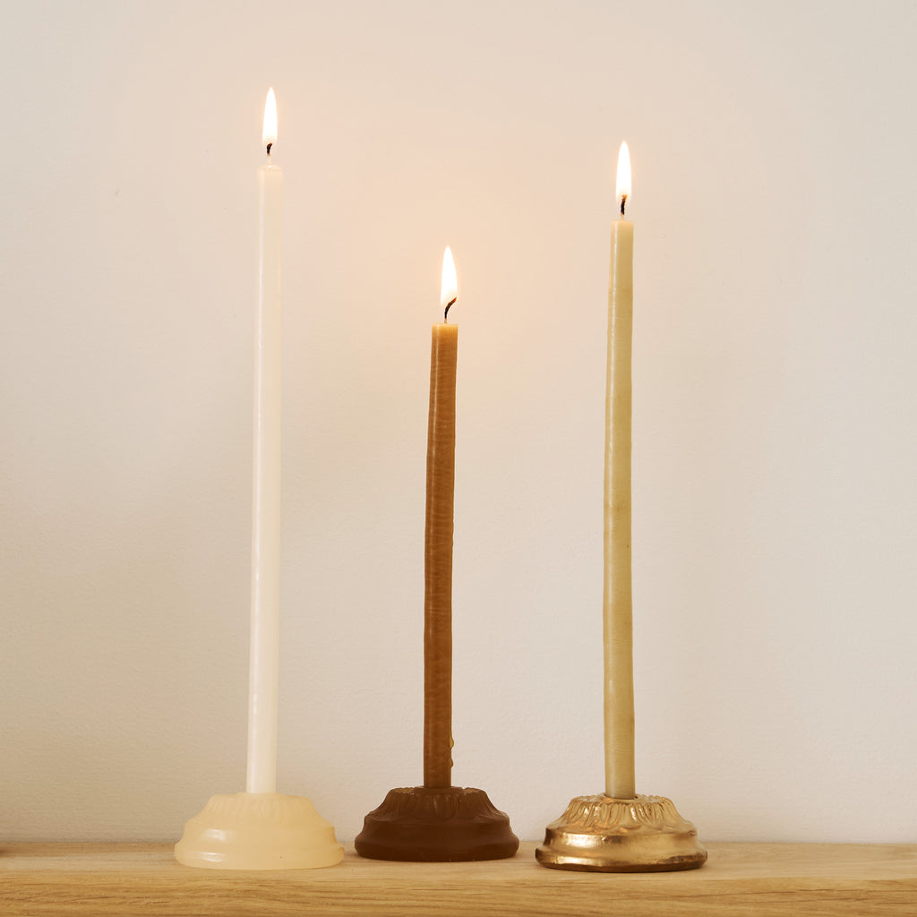 Lot de 2 bougeoirs en cire