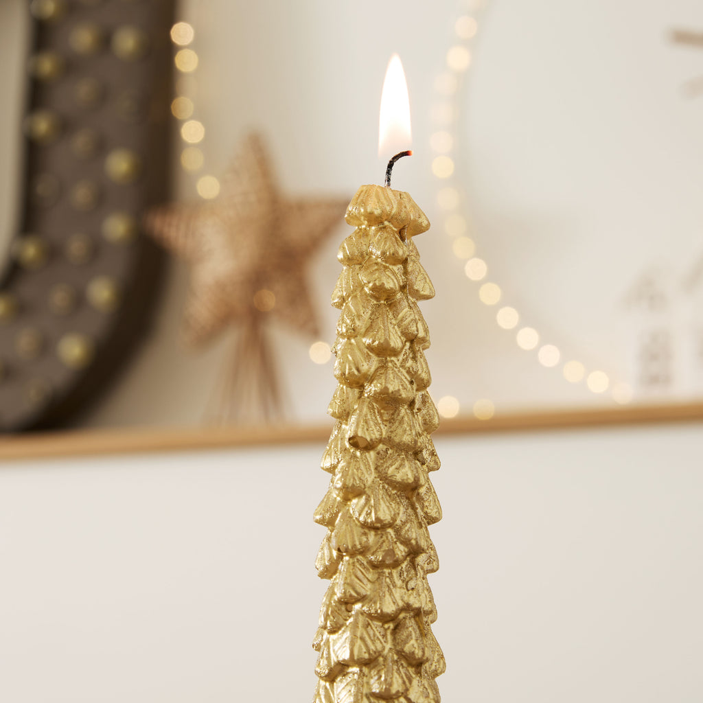 Bougie Sapin doré