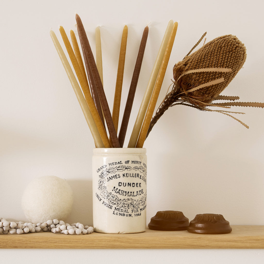 Lot de 2 bougeoirs en cire