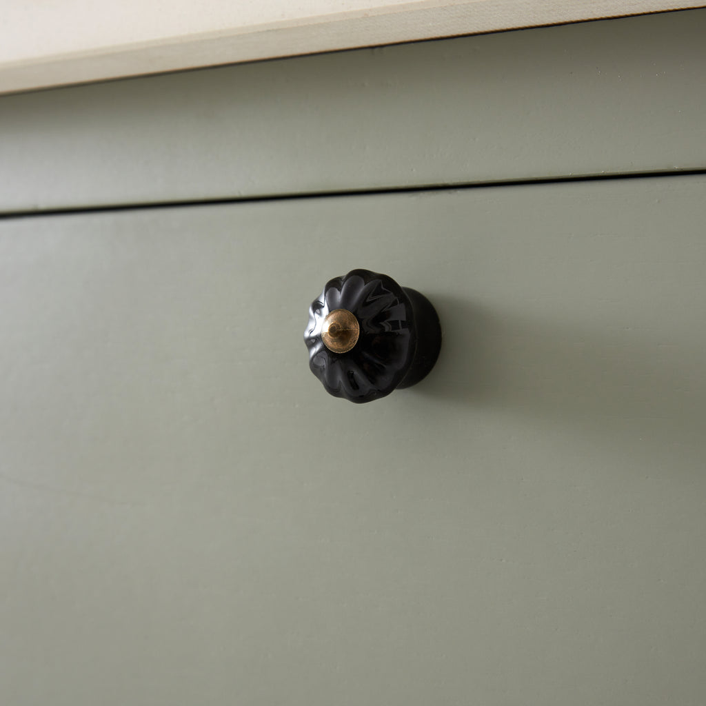 Lot de 2 Boutons-poignées en porcelaine Noir