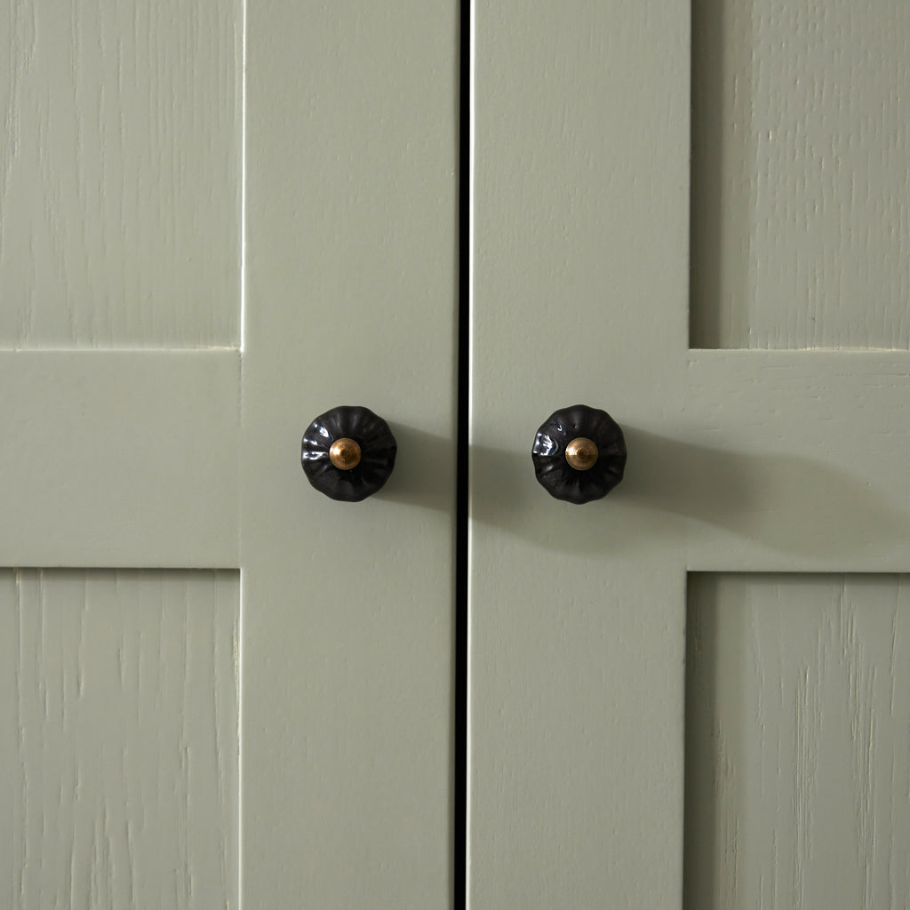 Lot de 2 Boutons-poignées en porcelaine Noir