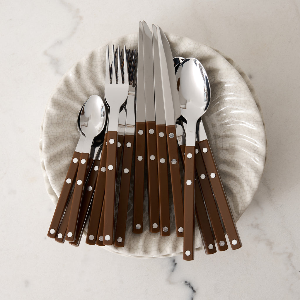 Set de 16 couverts chocolat