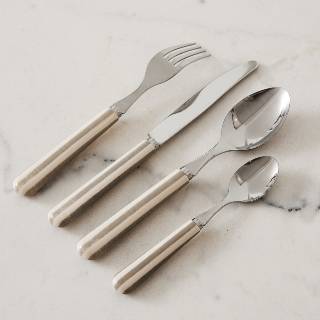 Set de 24 couverts rayé chanvre