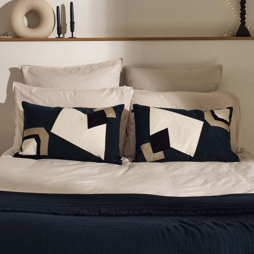 Plaid en coton Bleu nuit