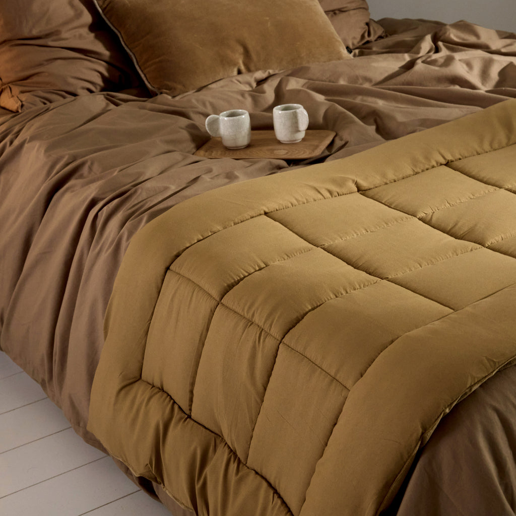Edredon matelassé Ocre