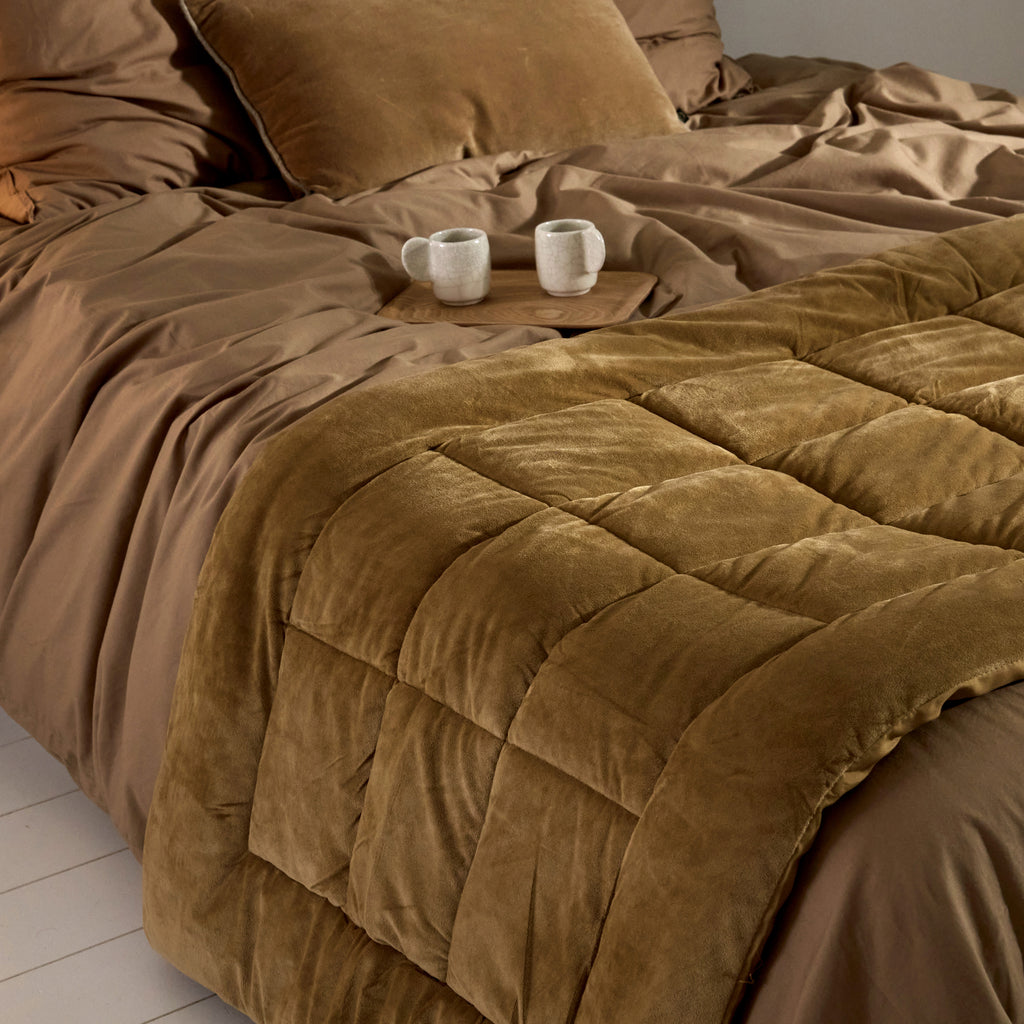 Edredon matelassé Ocre