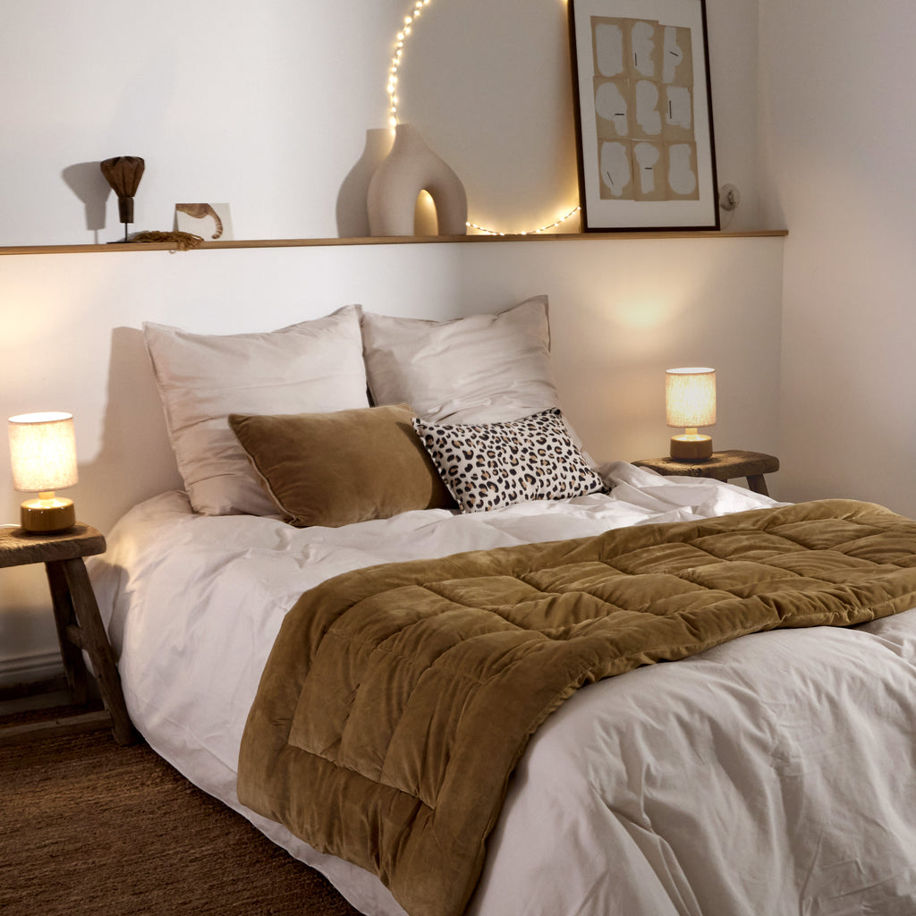 Edredon matelassé Ocre