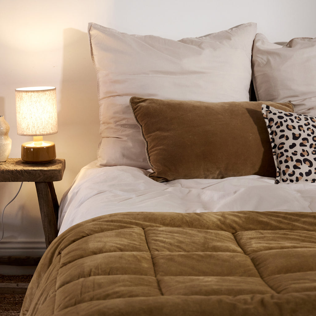 Edredon matelassé Ocre