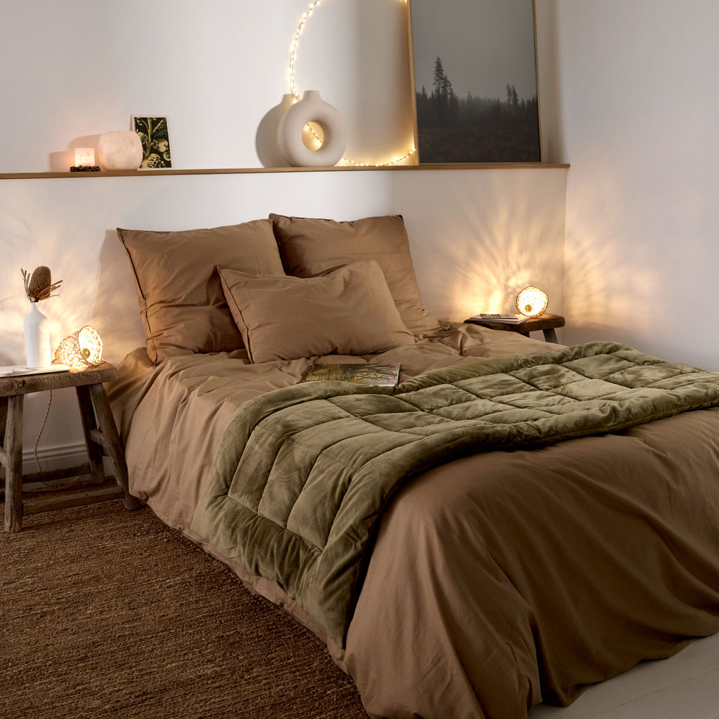 Edredon matelassé Kaki