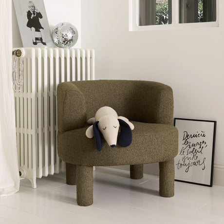 Fauteuil bouclette kaki