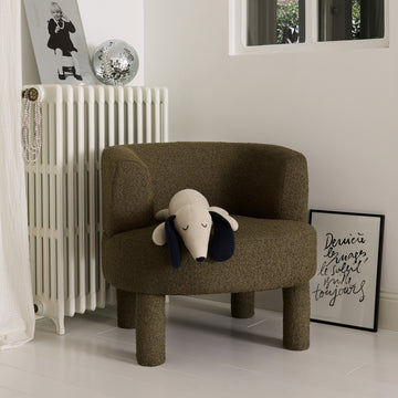 Fauteuil bouclette kaki