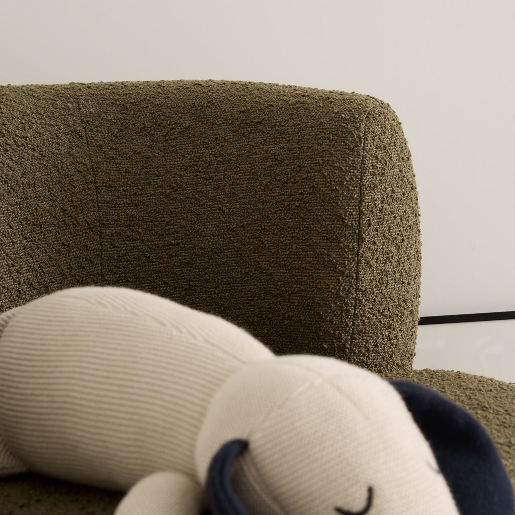 Fauteuil bouclette kaki