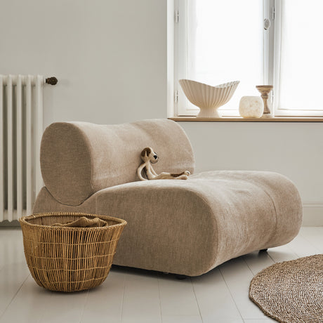 Fauteuil velours écru
