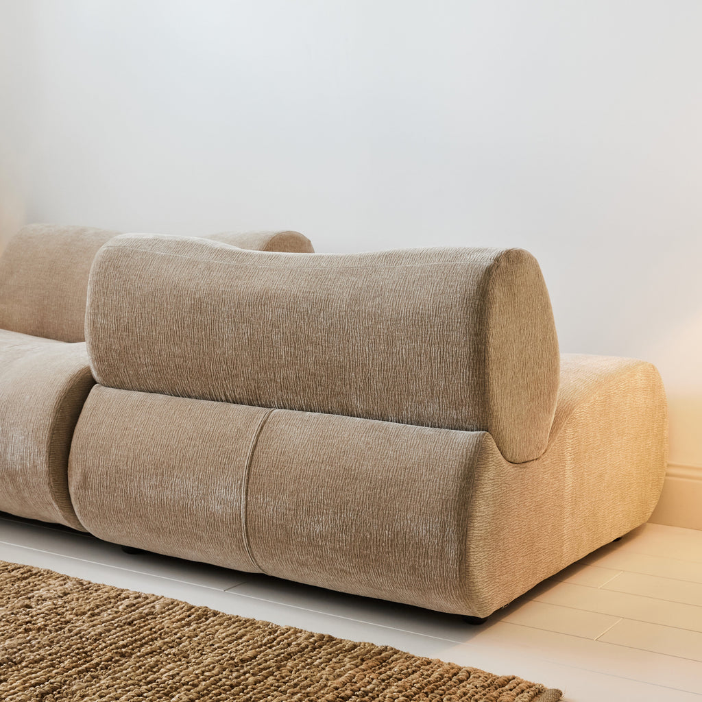 Fauteuil velours écru